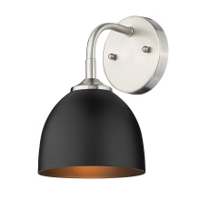 Golden 6956-1W PW-BLK - Yep by Golden Lighting Zoey 1-light Wall Sconce in Pewter and Matte Black shade